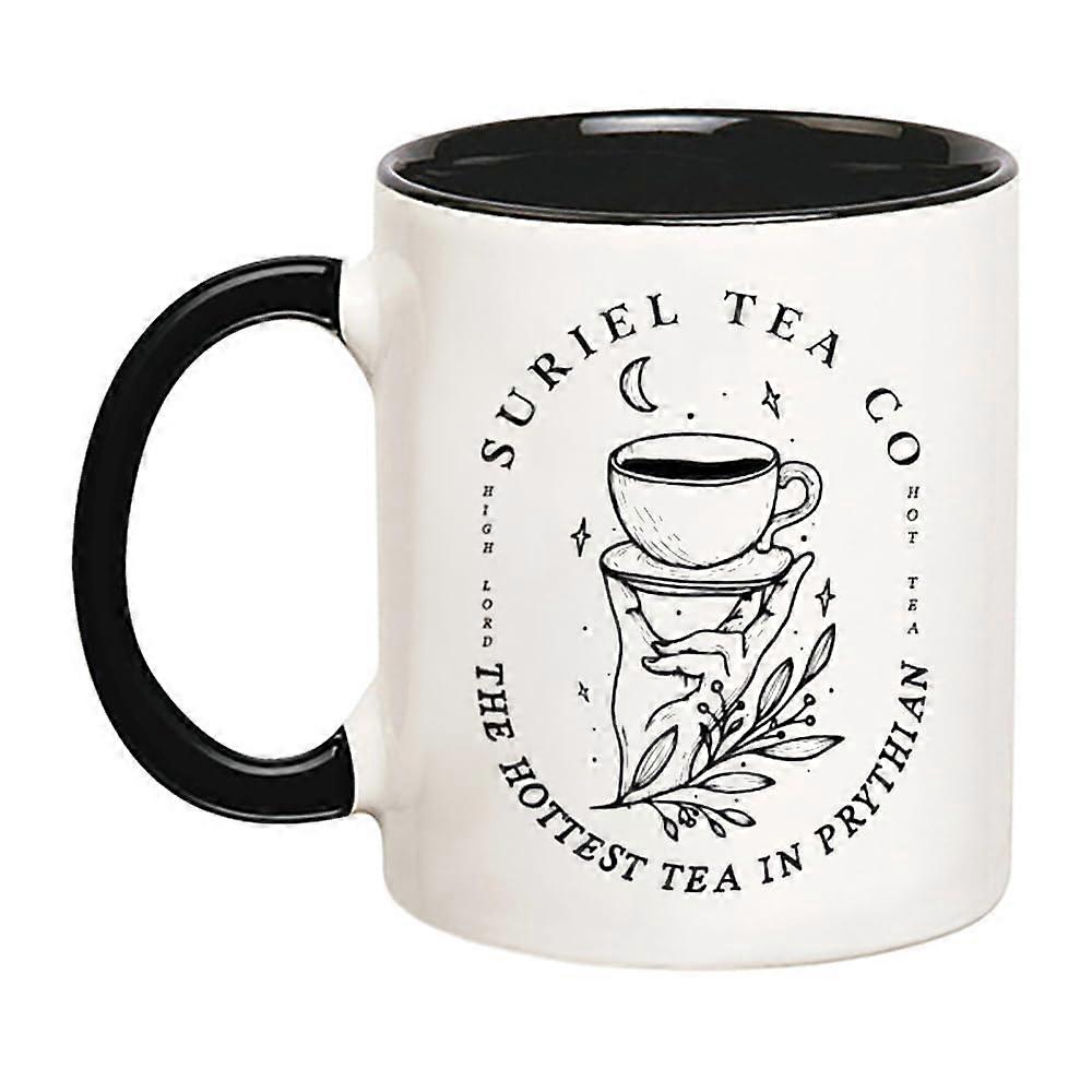 Black Mug for Reading 11 Oz Ceramic Coffee Cup with Comfortable Handle and Classic Design