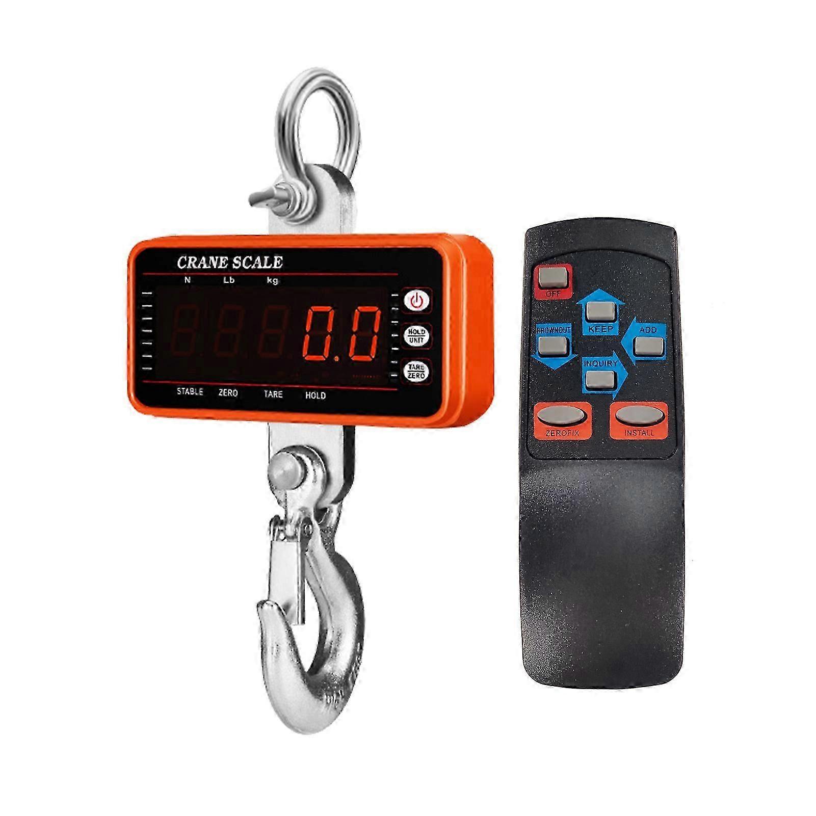 1500kg/ 3306lbs Digital Hanging Scale with 65ft Remote Control Portable Heavy Duty Crane Scale Dimmable LED Industrial Hook Scales Unit Change/ Data H