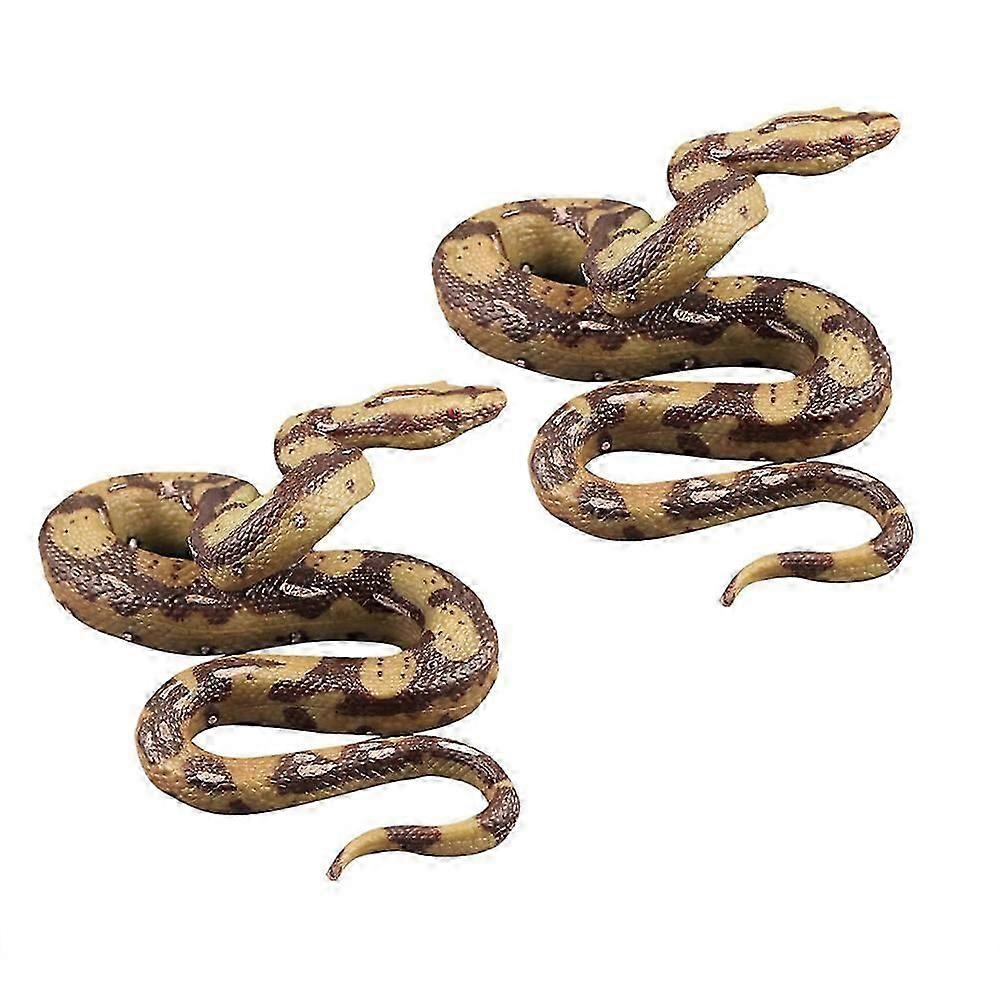2pcs Halloween High Simulation Python Model Toy Scary Trick Prop Realistic Solid Core Snake