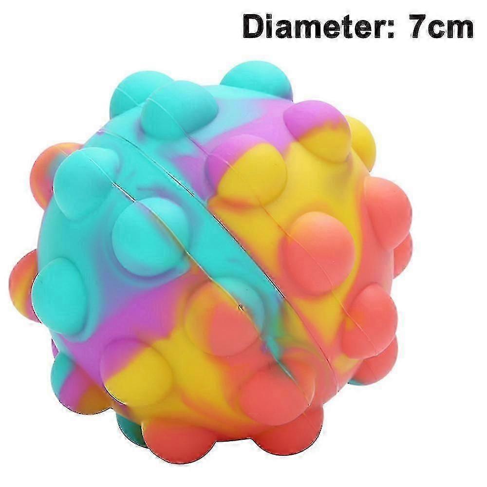 1 Pack Rainbow Stress Balls Toy, Full Silicone Magic Rainbow Ball Push