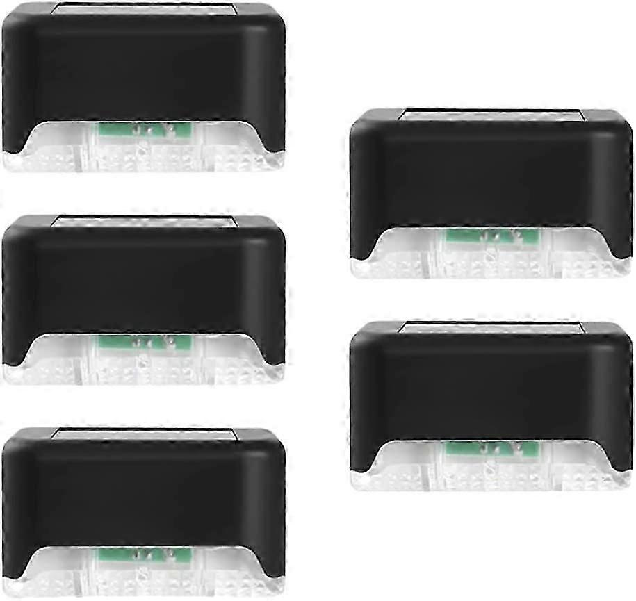 Solar Step Lights LED Deck: 5 Pack Waterproof and Weatherproof Staircase Lighting - White Light