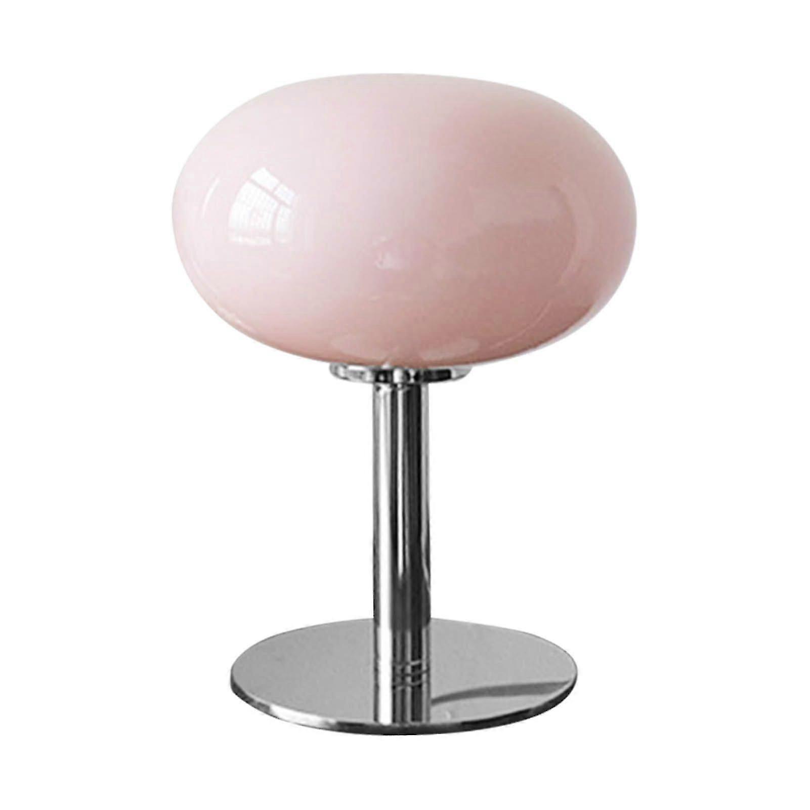 Bedside Table Lamp Iron Base Cute Shape Simple Modern Elegant Nightstand Lamp for Home USB Button Switch Pink