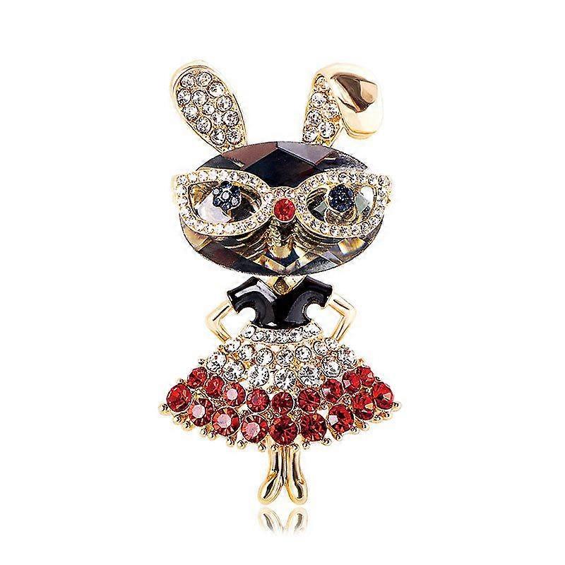 Modern Cartoon Glasses Rabbit Brooch