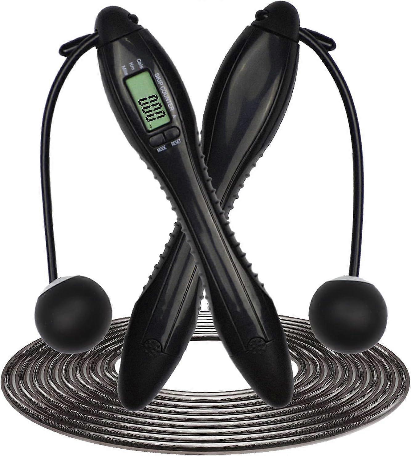 Sport Jump Rope, Cordless Skipping Rope with Counter, Fitness Jump Rope 4-in-1 Speed Skipping Rope with Digital Odometer and Count