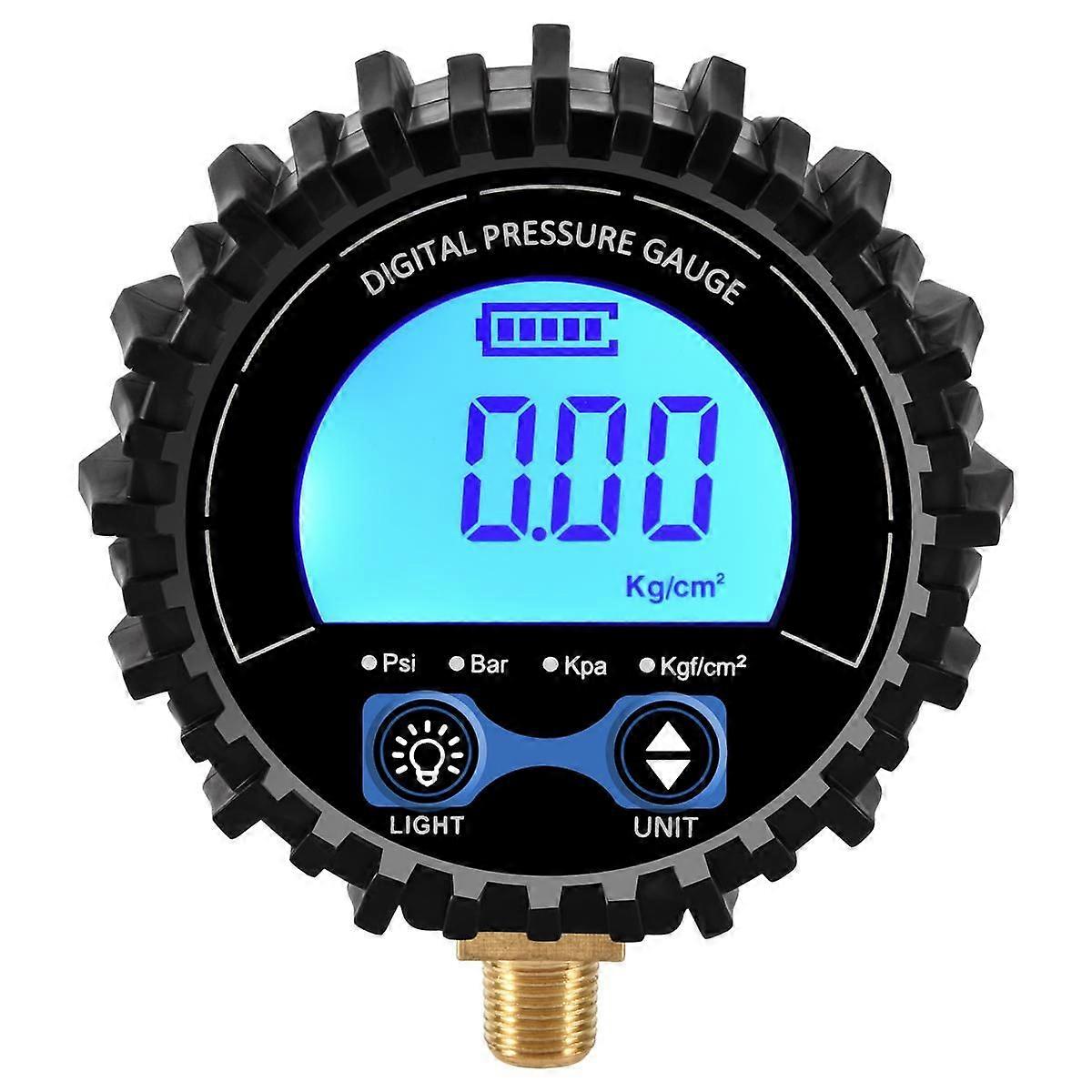 Tire Pressure Gauge Digital Tire Tester Display Air Pressure Manometer Quick Connect Coupler Thread 1/8
