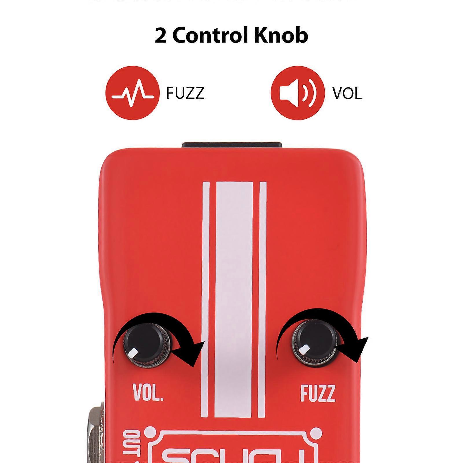 SCURU Effects Pedal VOL/FUZZ Versatile Sound DC 9V 6.35mm Input/Output Interface Mini Electric Guitar Fuzz Effector with True Bypass