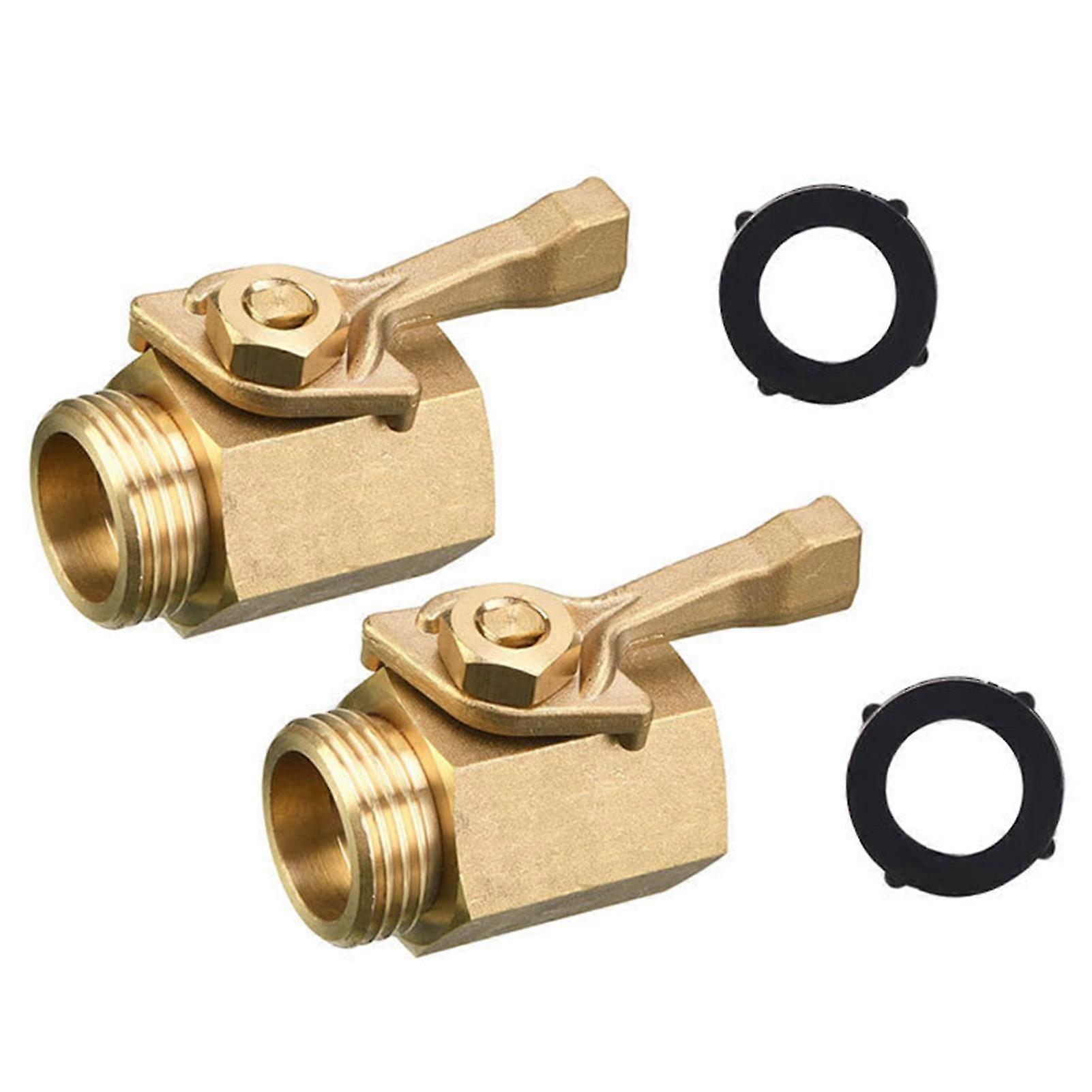 LM 2Pcs 3/4 Inch Compact Ball Valve Easy Operation Brass Anti-rust Single-way Vacuum Pump Adapter for Garden ORZ