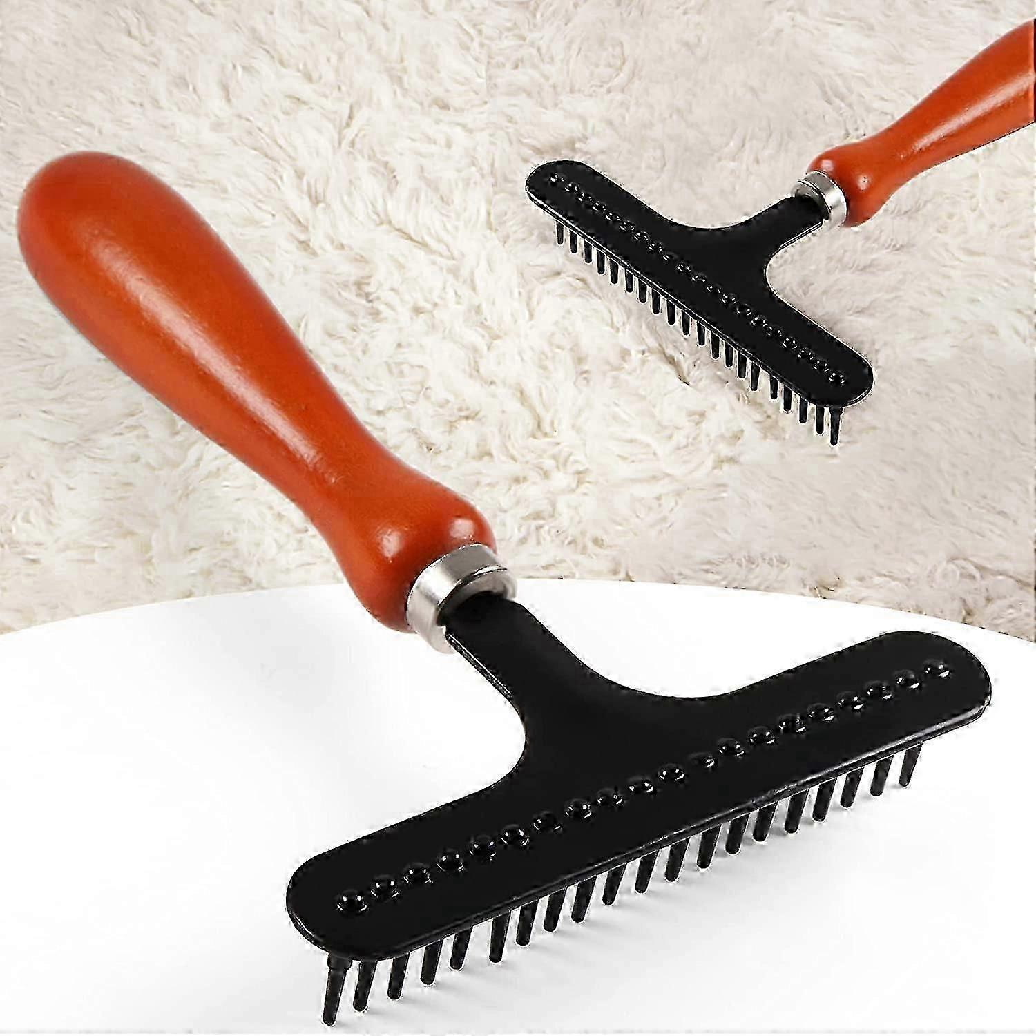 Hand Held Carpet Rake, Rug Brush Carpet Rake for Quick Restore Softness to Carpet Clean Hair Suitable for Most Rug and Carpet