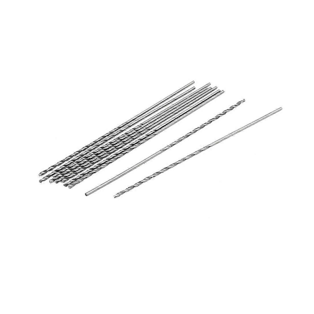 Drill bits 0.7mm Dia HSS Double Flutes Straight Drill Hole Twist Drill Bits Silver Tone 10pcs