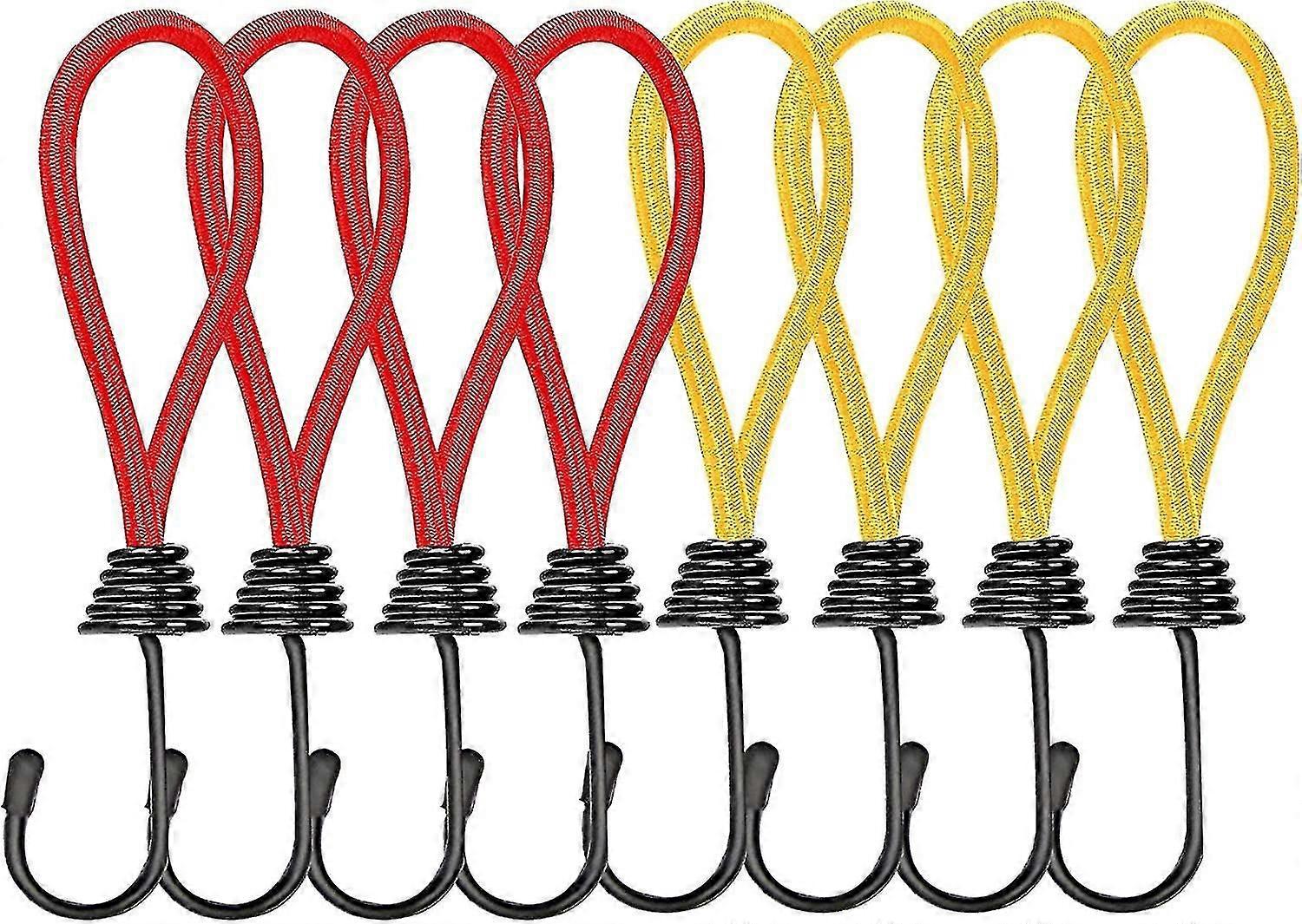 Set Of 8 Rubber With Hook, Elastic Loops For Tarps And N