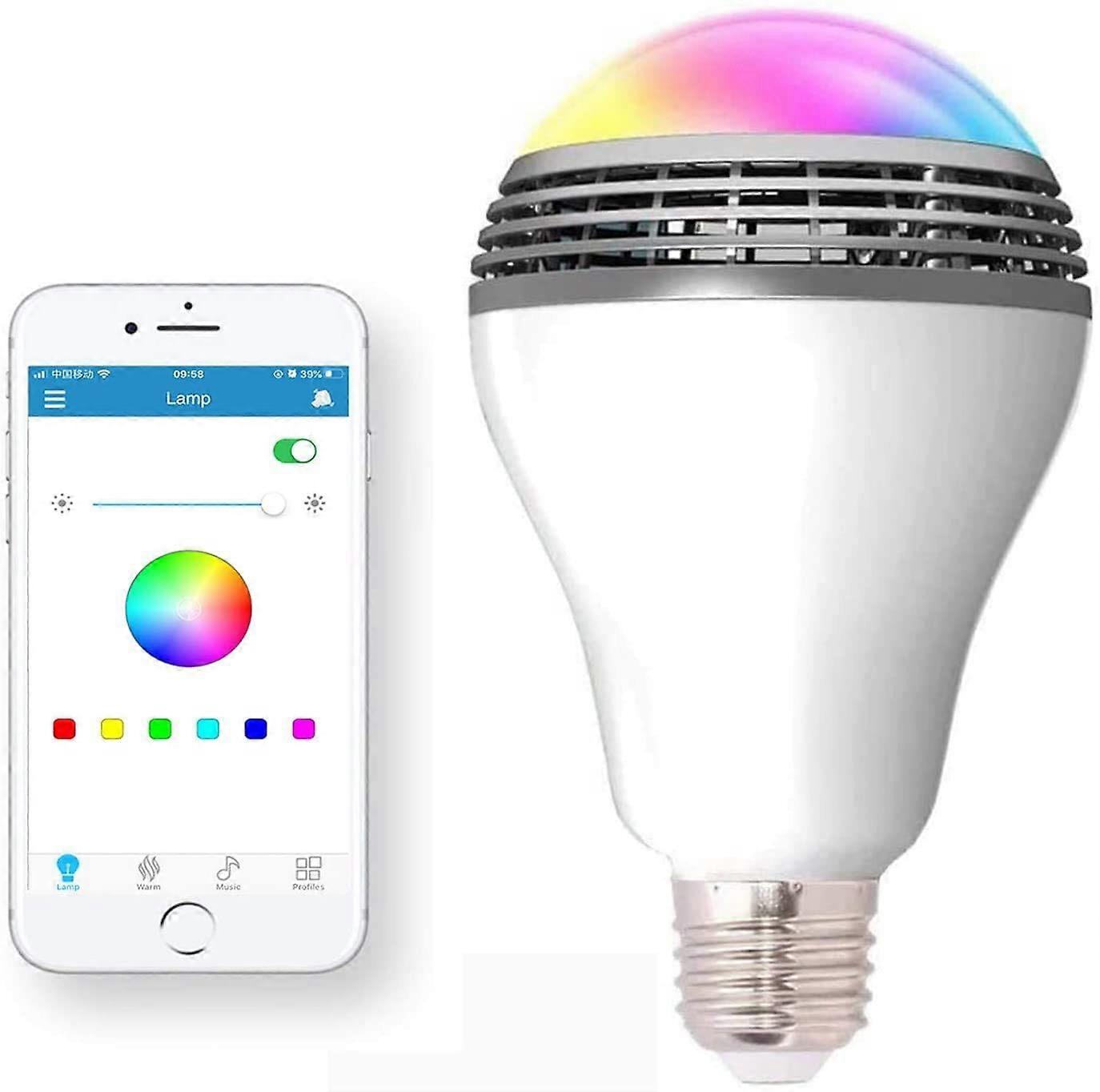 Bluetooth Light Bulbs Speaker, Wireless E27 Smart LED Lightbulb Lamp Lighting with RGB Color Changing / Music Player / Smartphone App Controlled