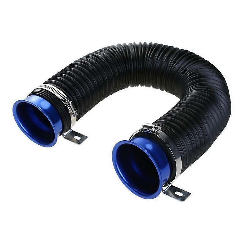 75mm Offroad Cold Air Intake Pipe Inlet Hose Pipe Car Flexible Extensible Blue