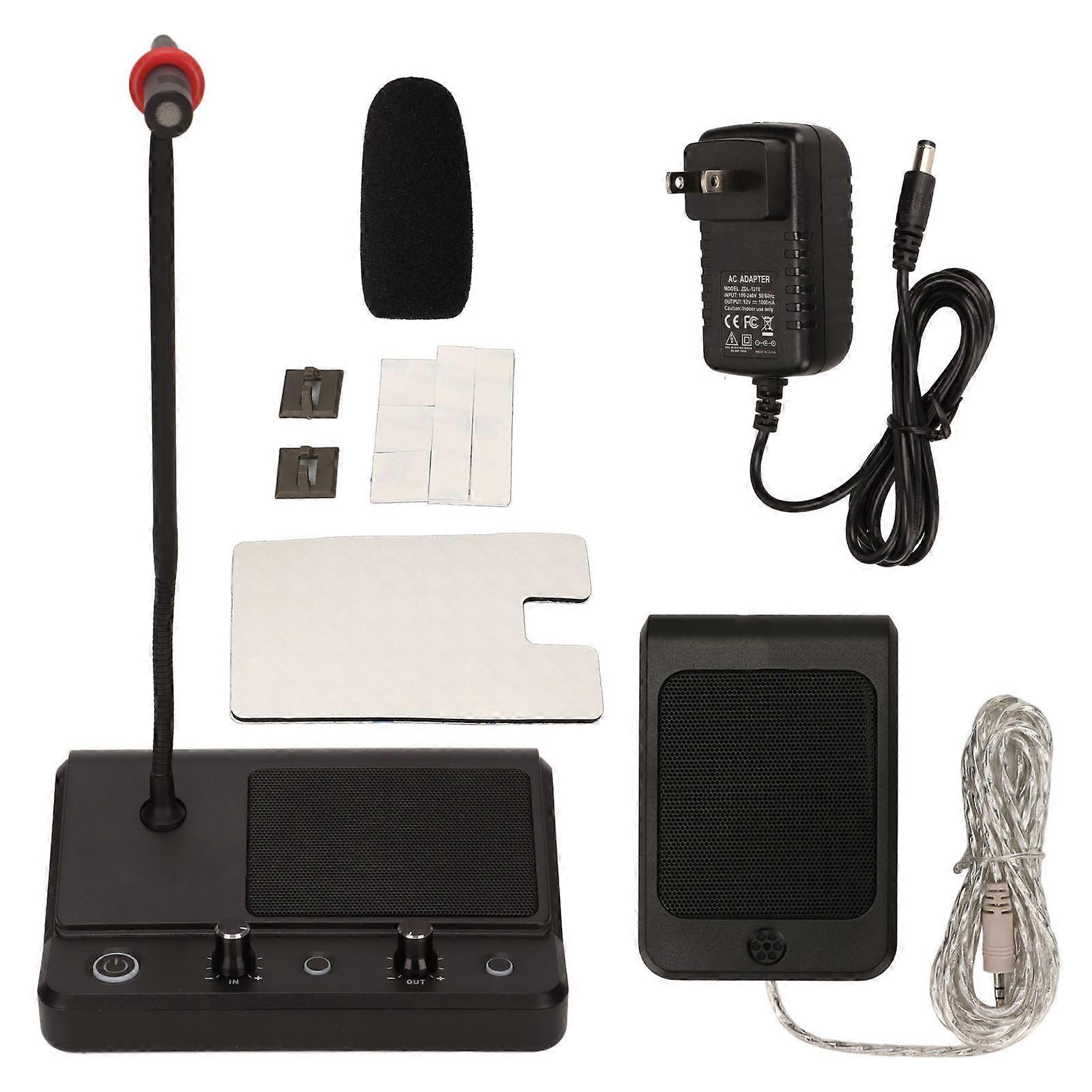 Window Dual Way Speaker System Counter Intercom Microphone for Bank Train Station
