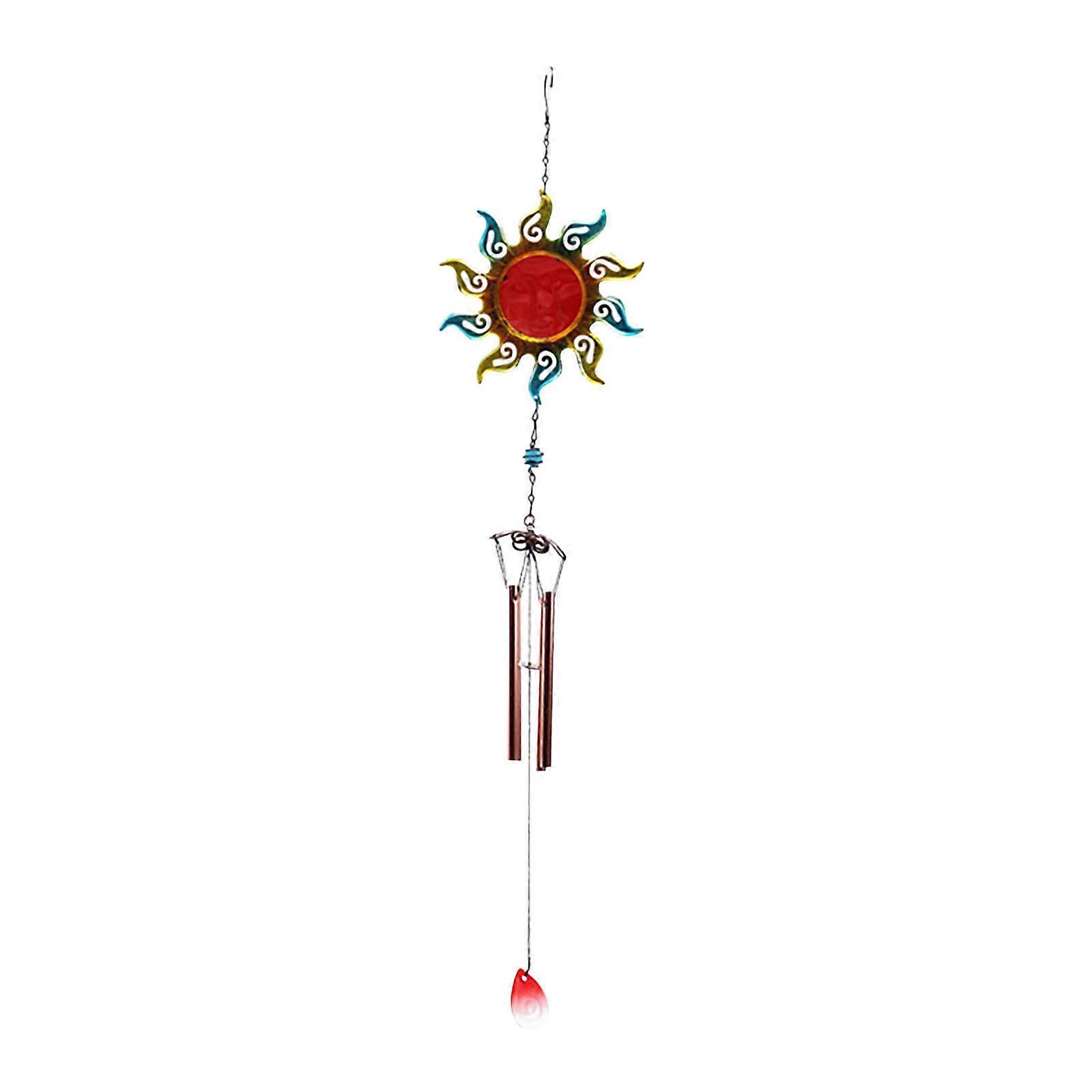 1PC Sun Wind Chimes Wrought Iron Ornaments Balcony Creative Pendant Wind