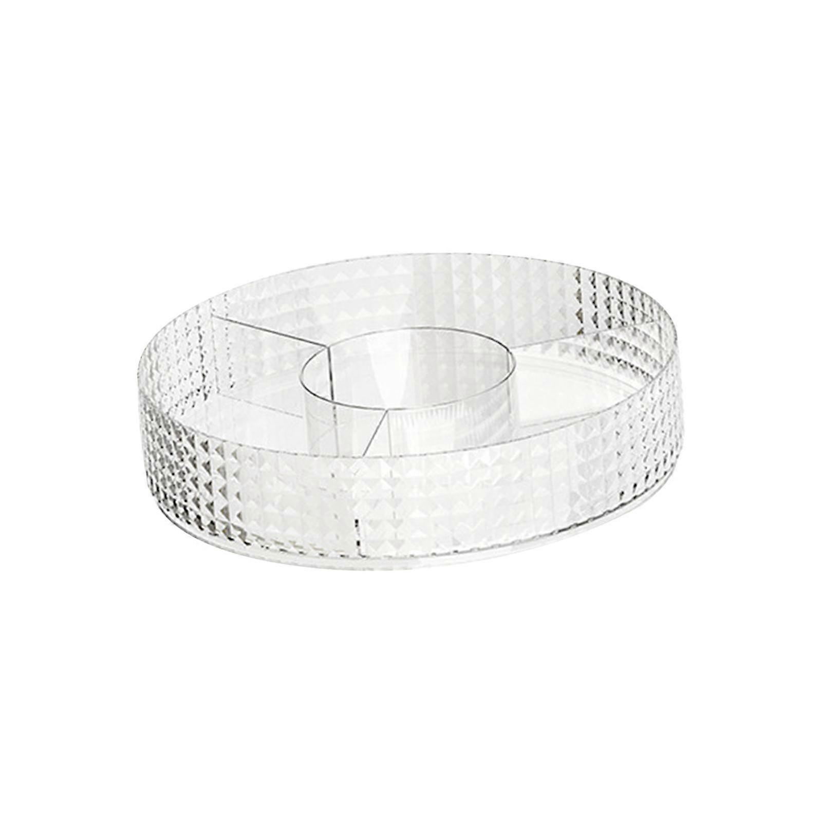 Turntable Snacks Serving Tray Makeup Holder Multi Compartments Sturdy