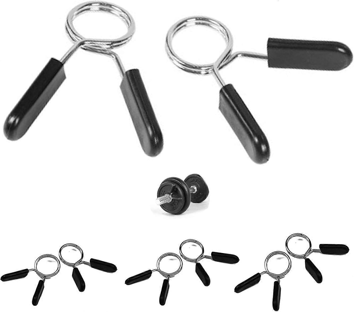 Dumbbell Bar Spring Lock 8 Pieces Collar Spring Lock Clamps 30Mm