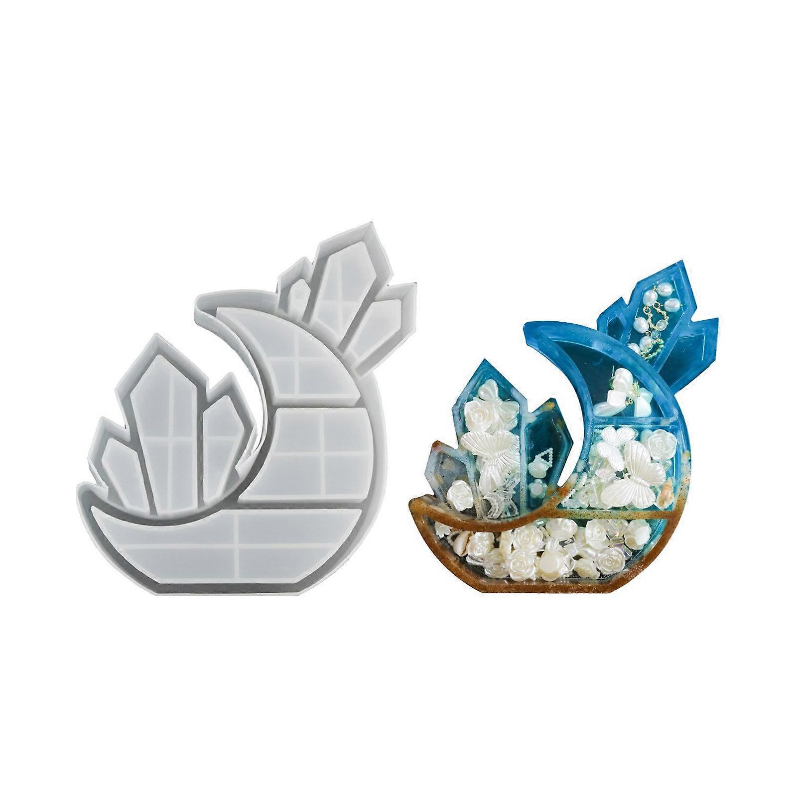 Moon Crystal Case Mold Convenient Foldable Mould Durable Silicone Mold Storage Box Making Mould Durable Casting Mold