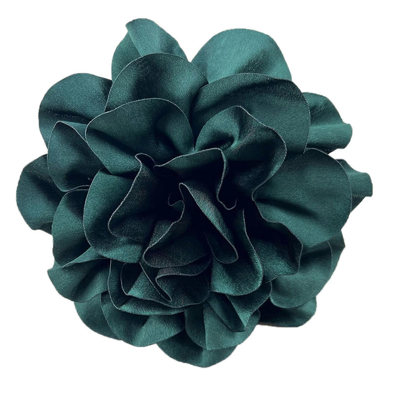 Style français fleur épinglette soie fleurs broche broche à la mode déclaration accessoire léger poitrine épingle noir vert