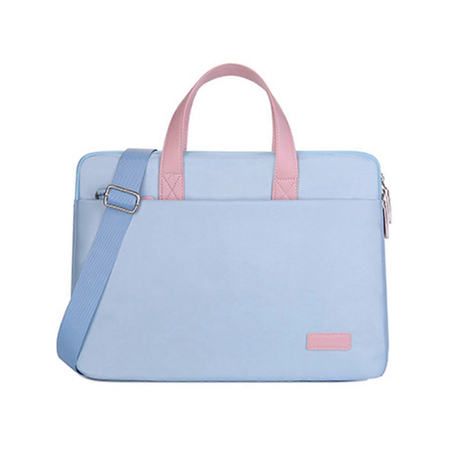 Computer Bag Men Messenger Bag 15inch Laptop Notebook Bag Universal Business Bag with Detachable Shoulder Strap  light blue