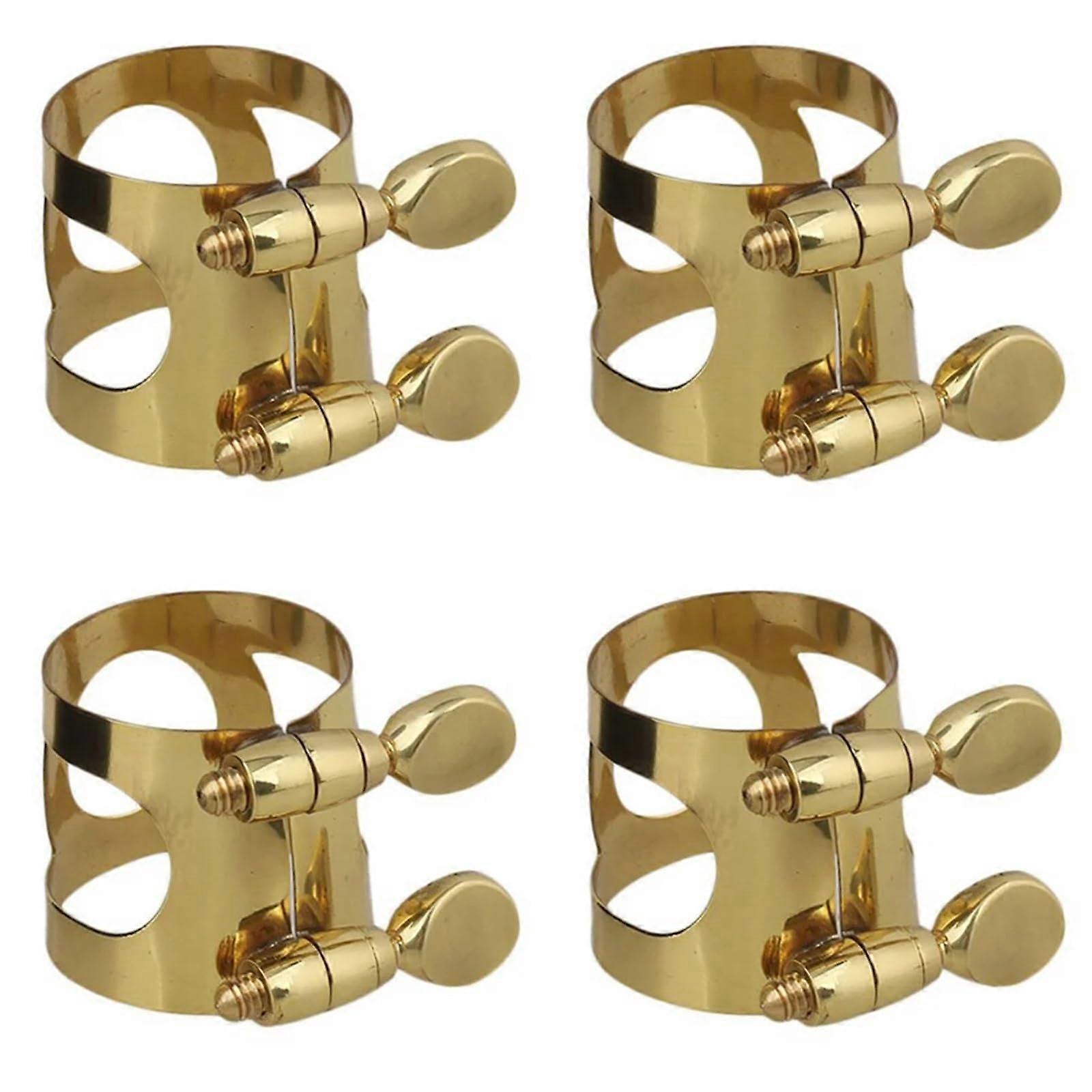 Saxophone Ligature 8Pcs Metal Alto Mouthpiece Clamp Compatible with Rubber Mouthpieces for Enhanced Performance