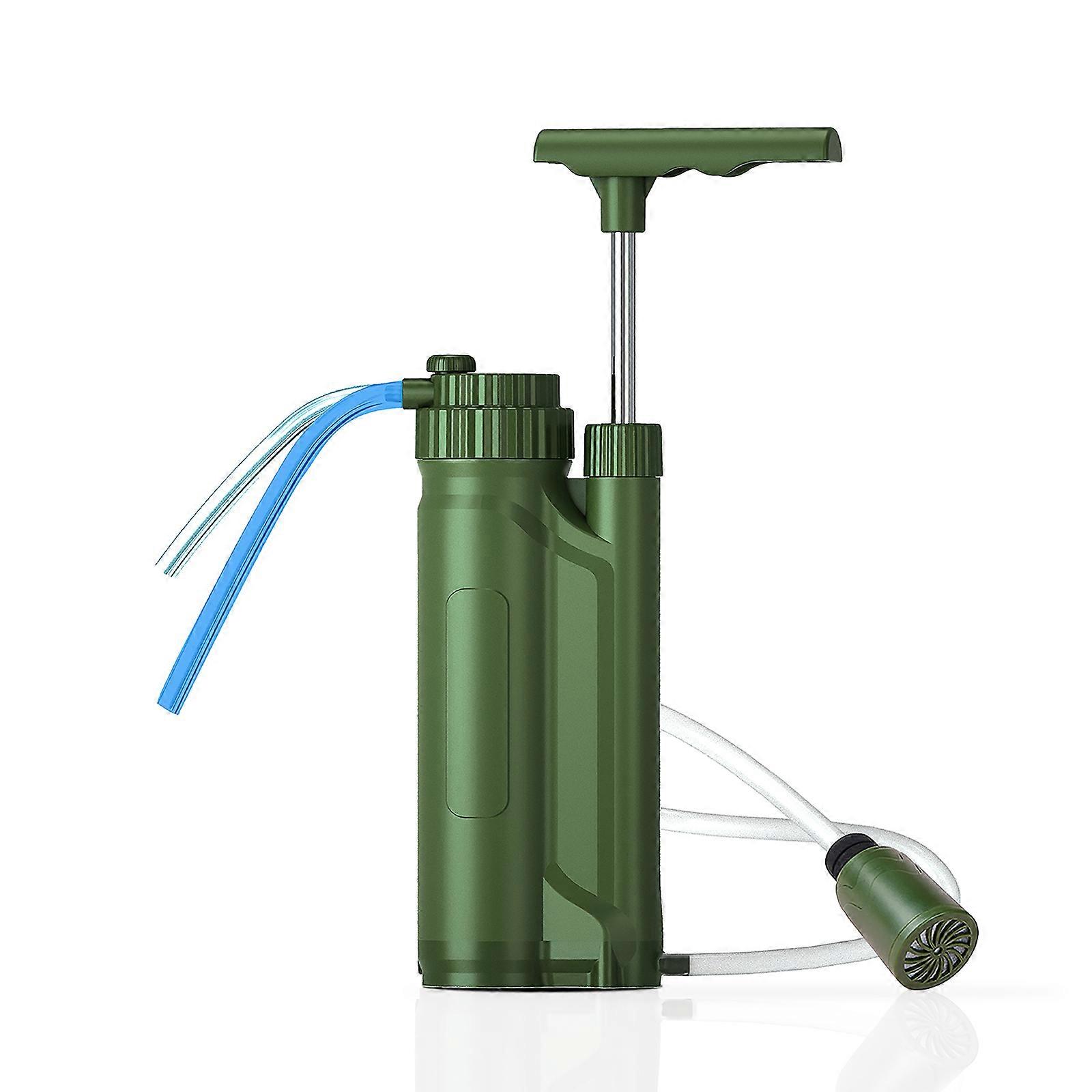 Tragbarer Wasserfilter für den Außenbereich RO-Filtersystem Hohe Effizienz Wandern Notfall Überleben Kompaktes Design Langlebiges Material Grün Colou