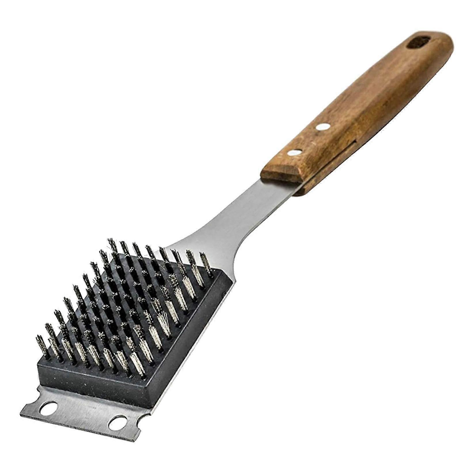 Grill Cleaning Brush Stainless Steel Grate Scraper And Wire Brush Triple Head For Grates