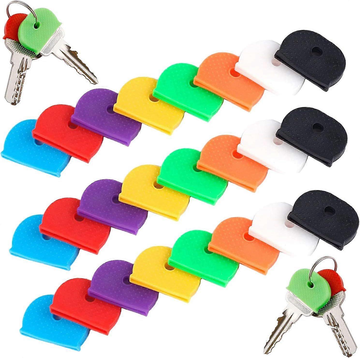 Flexible Keycaps Easy to Identify Door Keys 8 Colors 24 Pieces