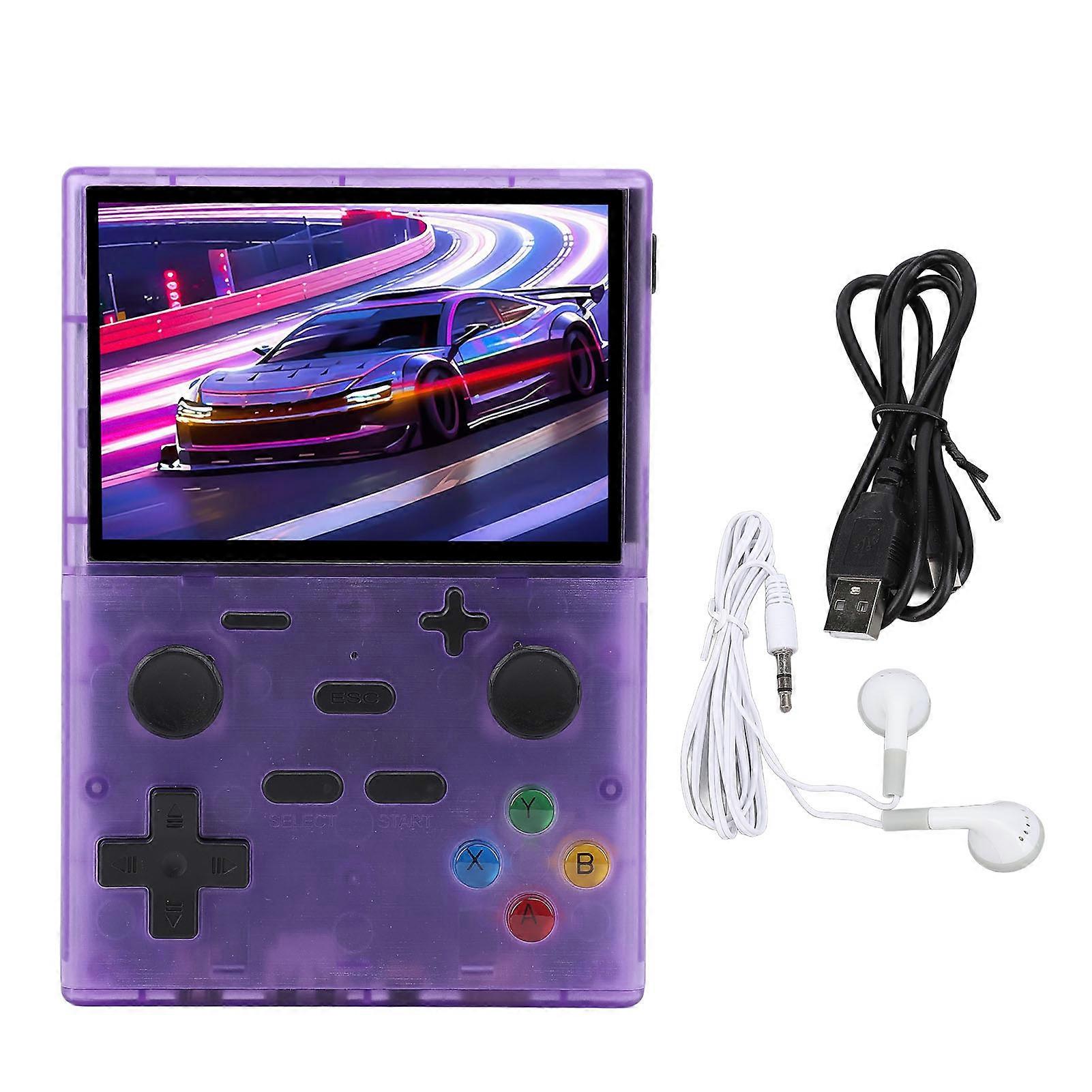 Portable Retro Game Console, 3.5" IPS Screen, Linux, HD Output, Transparent Purple