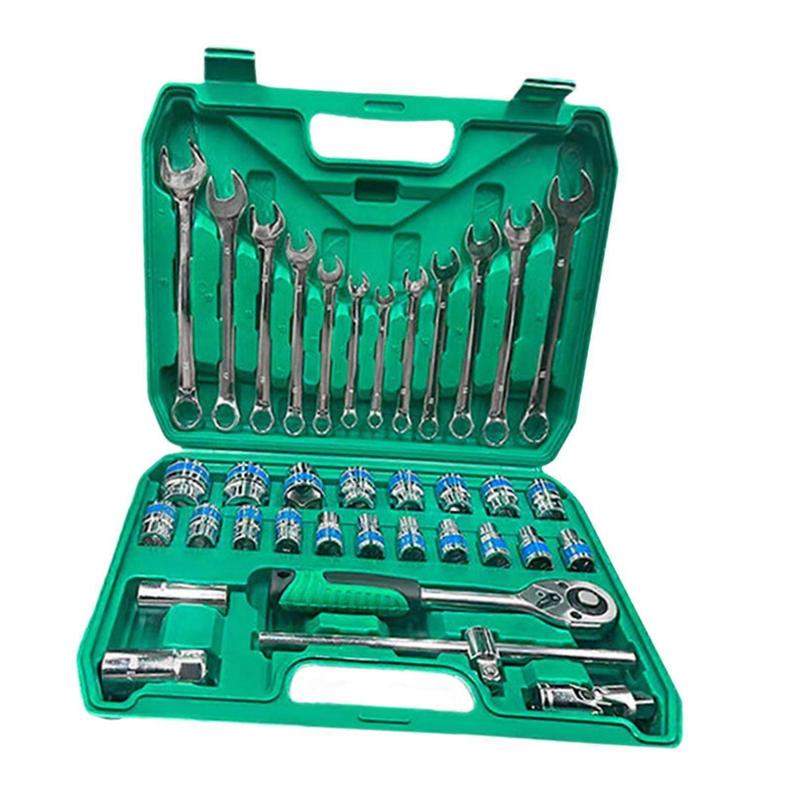 Drive Socket Set 37 Pieces Car Repair Tools Multipurpose Quick Release for