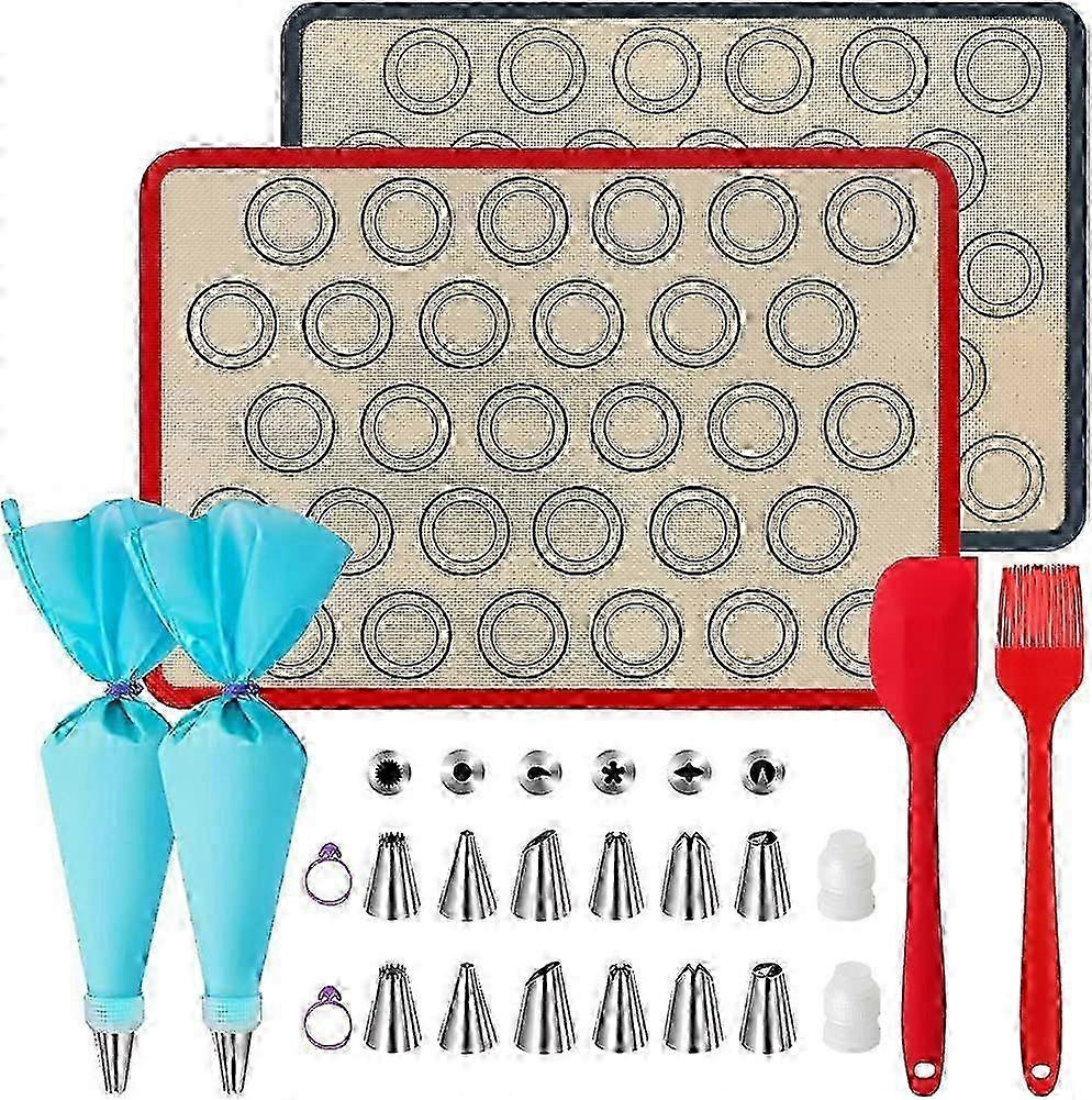 Silicone Baking Mat for Macarons - 23-Piece Non-Stick Set for Baking Cakes, Bread, and Macaroons, Ideal for Various Baking Needs