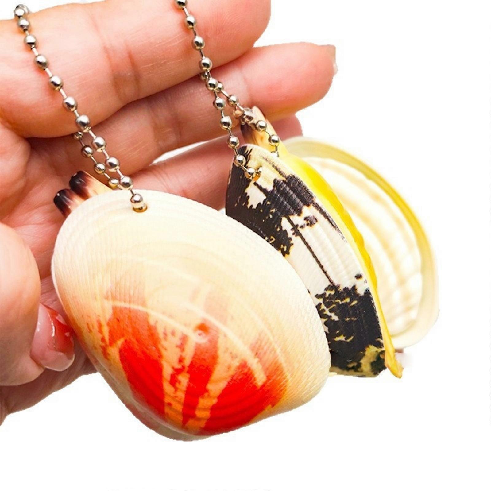 Detailed Clam Shell Keychain Accessory Resin Construction Wall Tabletop Embellishment Handmade Keyring Pendnat