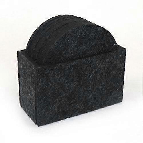 12-Pack Gray Felt Beverage Coasters with Holder