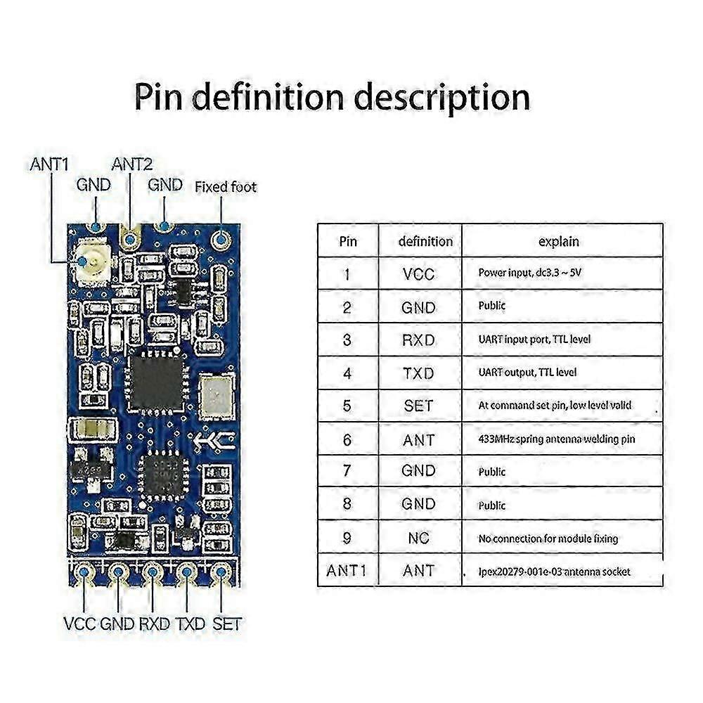 433MHz Si4463 Wireless Serial Port Module 1000m Replacement for HC-12 Bluetooth Communication