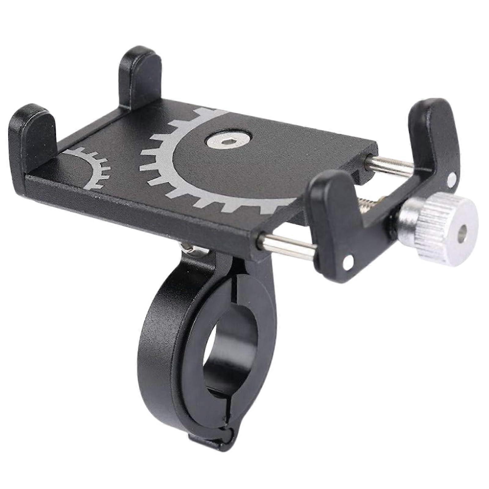 Mountain Bike Phone Holder - Black Bicycle Navigation Stand, Compatible with Most Smartphones, Durable and Adjustable Mounting Accessory