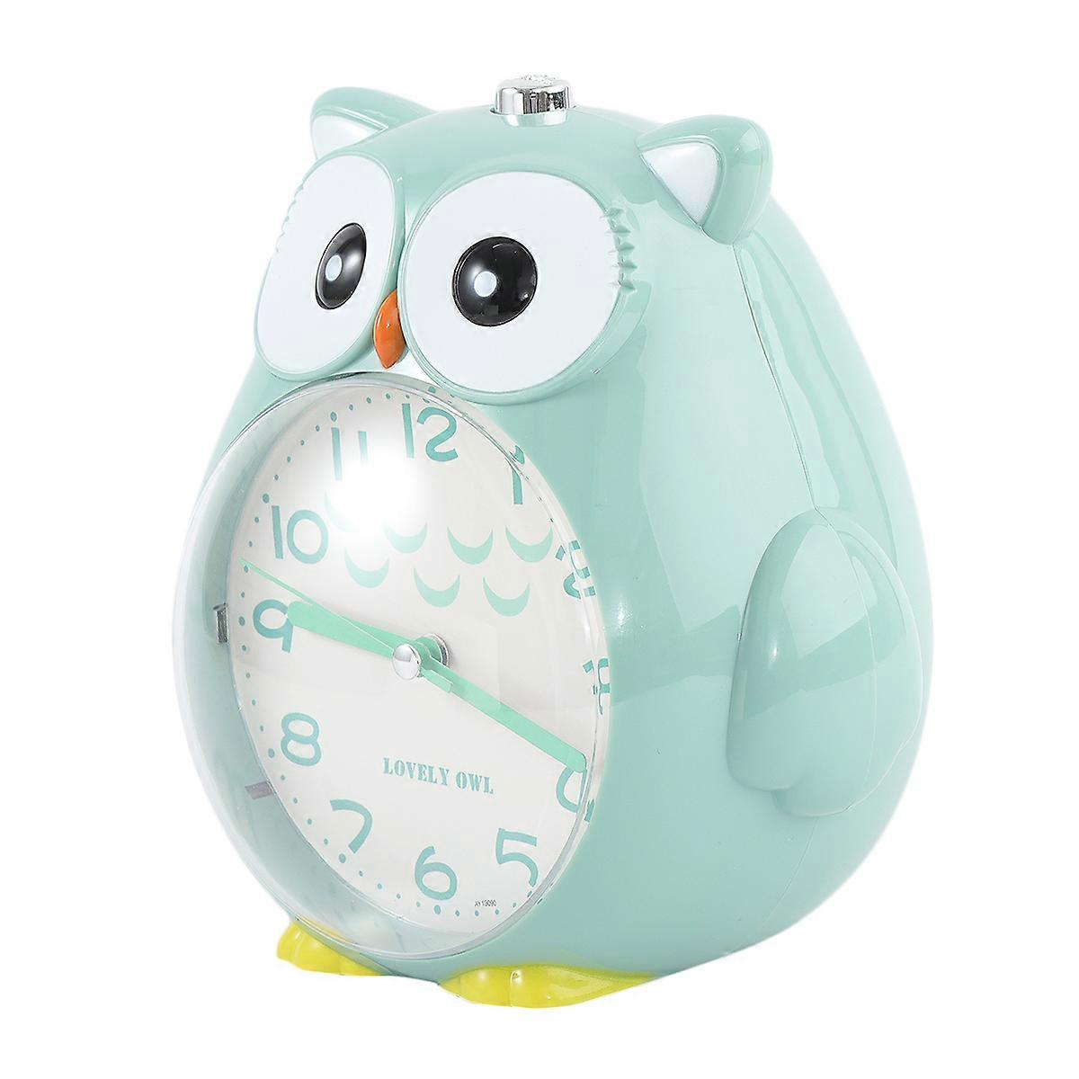 Cartoon Owl Alarm Clock with Night Light Mute Desktop Clock Multifunctional Music Wake Up Sound for Students, Battery Not Included