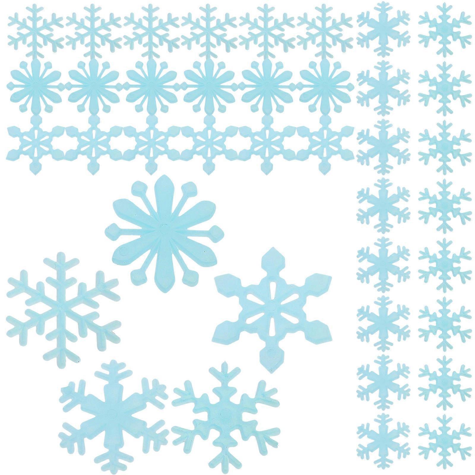 Durable Fluorescent Snowflake Decals, Create Festive Mood in Any Room
