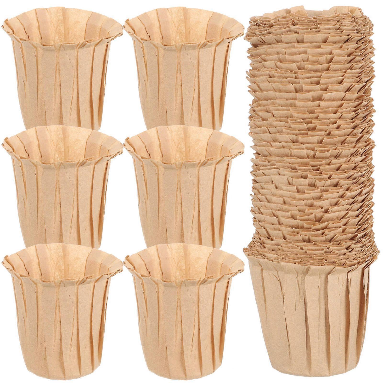 Coffee Lovers Disposable Coffee Filter Paper Cups Khaki 6x5.5CM 50Pcs