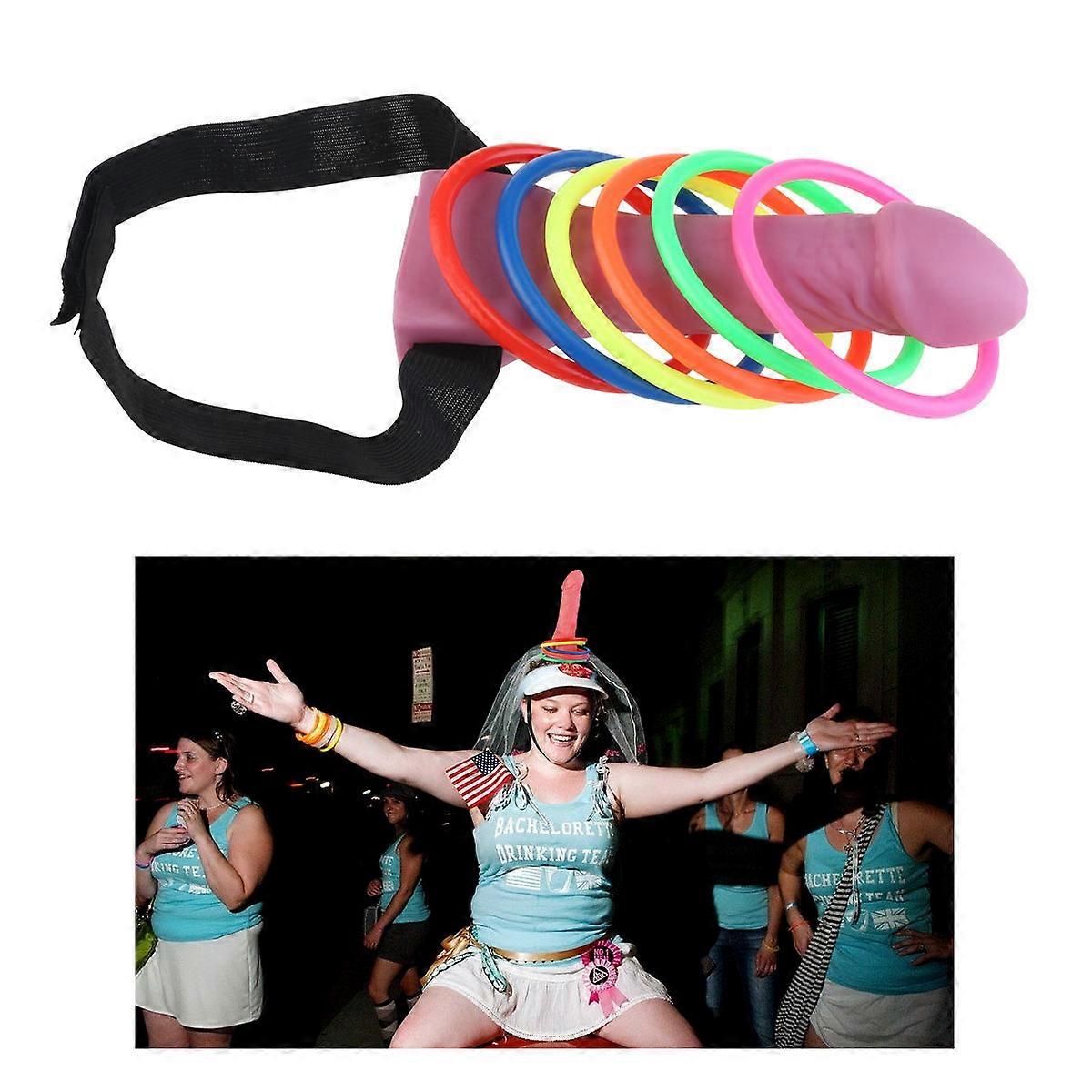 Party Entertainment Head Ring Toss Game Set Bachelorette Hen Party Purple 1Set