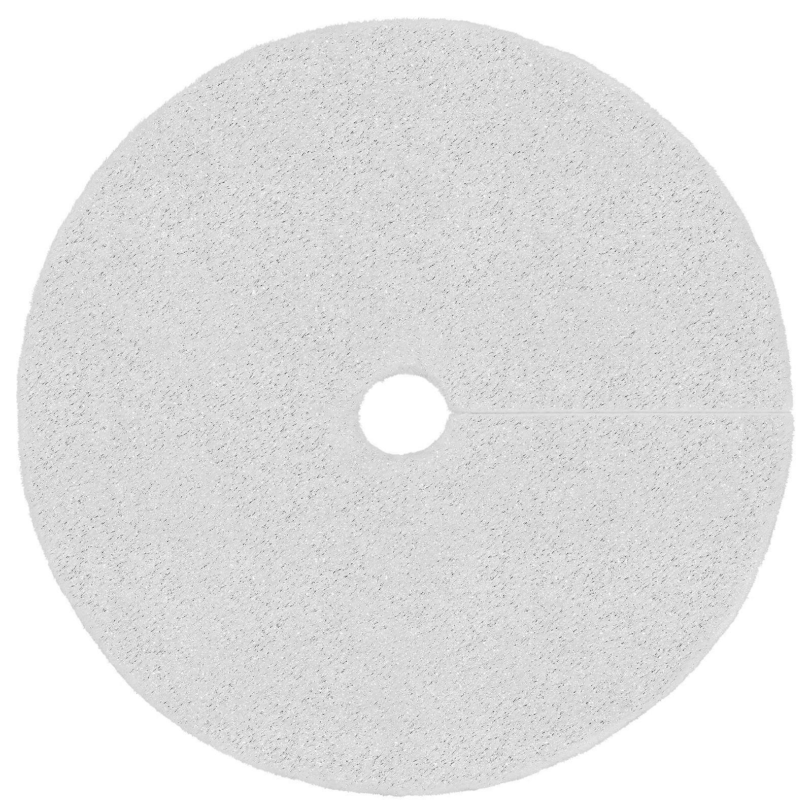 Under Tree Mat White Plush Christmas Tree Skirt For Home Decoration Circular Snowy Effect 1Set