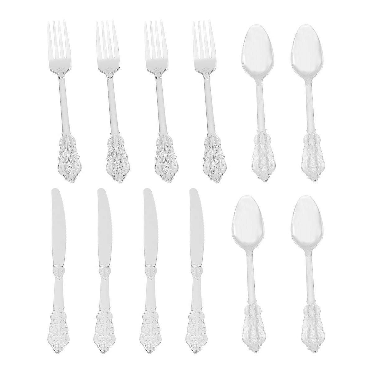 Kitchen Essentials Practical Supplies Plastic Forks Spoons 12Pcs
