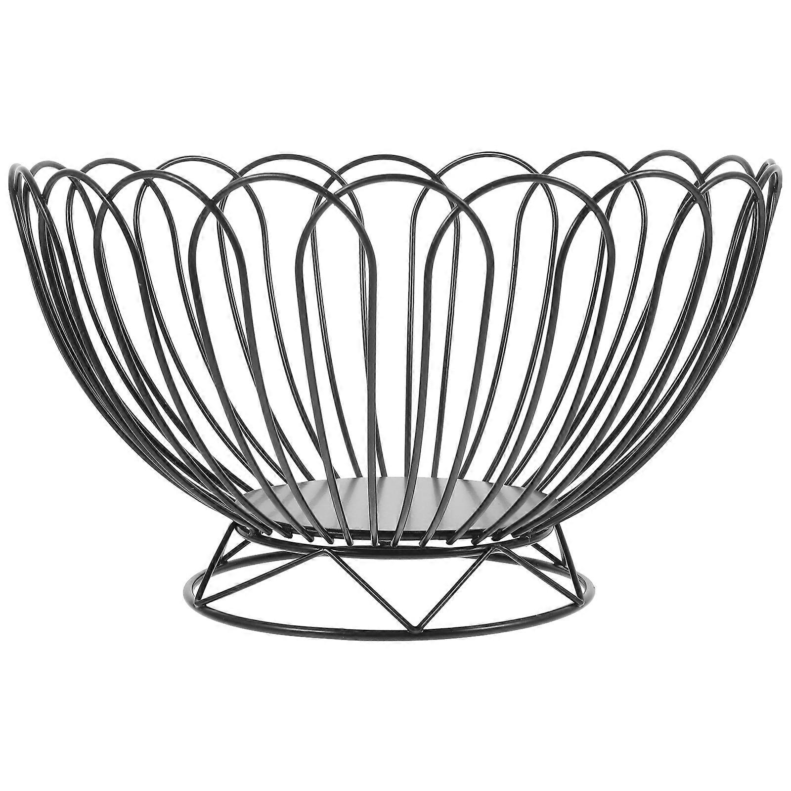 Fruit Wire Basket Bread Serving Baskets Home Use Iron Round Opening Elegant 1Pack