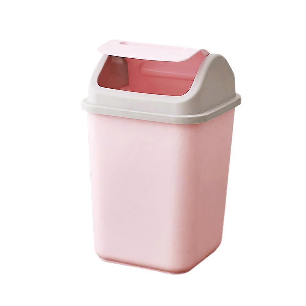 Table Trash Can Litter Waste Container Frequent Disposal Square Shape Environmental Protection Pink 1Pack
