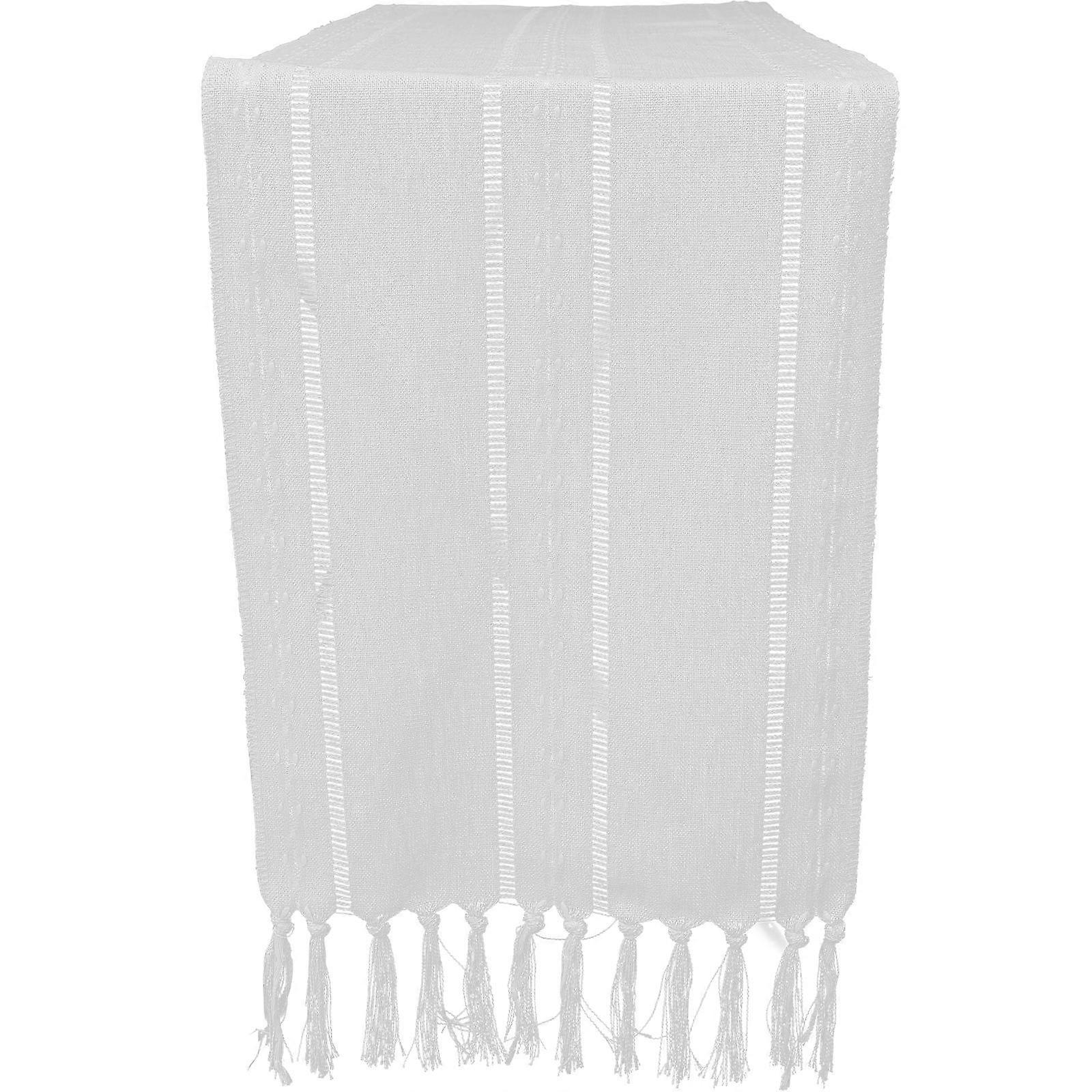 Tassel Table Runner with Handcrafted Fringe – Decorative Dining Table Cover for Weddings, Parties & Home Holiday Decor