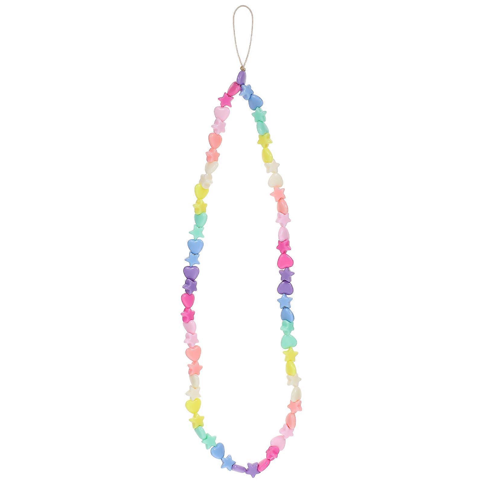 Cute Phone Wrist Strap Beaded Cell Phone Lanyard Friends School 65.00X1.00X1.00Cm 1Pcs