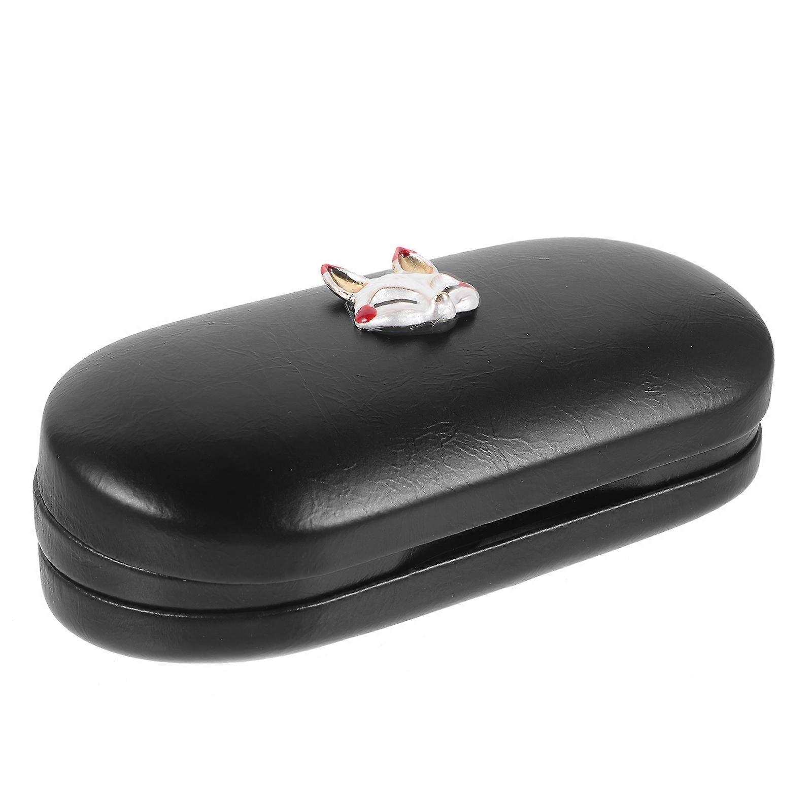 Eyeglass Container Spectacles Case Hard Double Layer Lens Box Retro Design Dust-Proof For Men 1Set