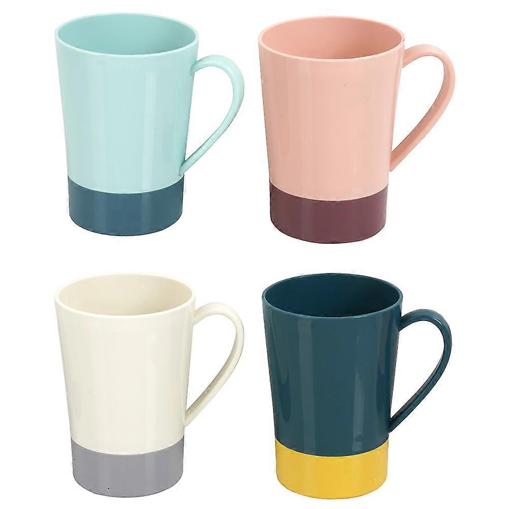 Bathroom Rinsing Cup Simple Design All Users Assorted Color 12X11.5CM Toothbrush Holder 4Pcs
