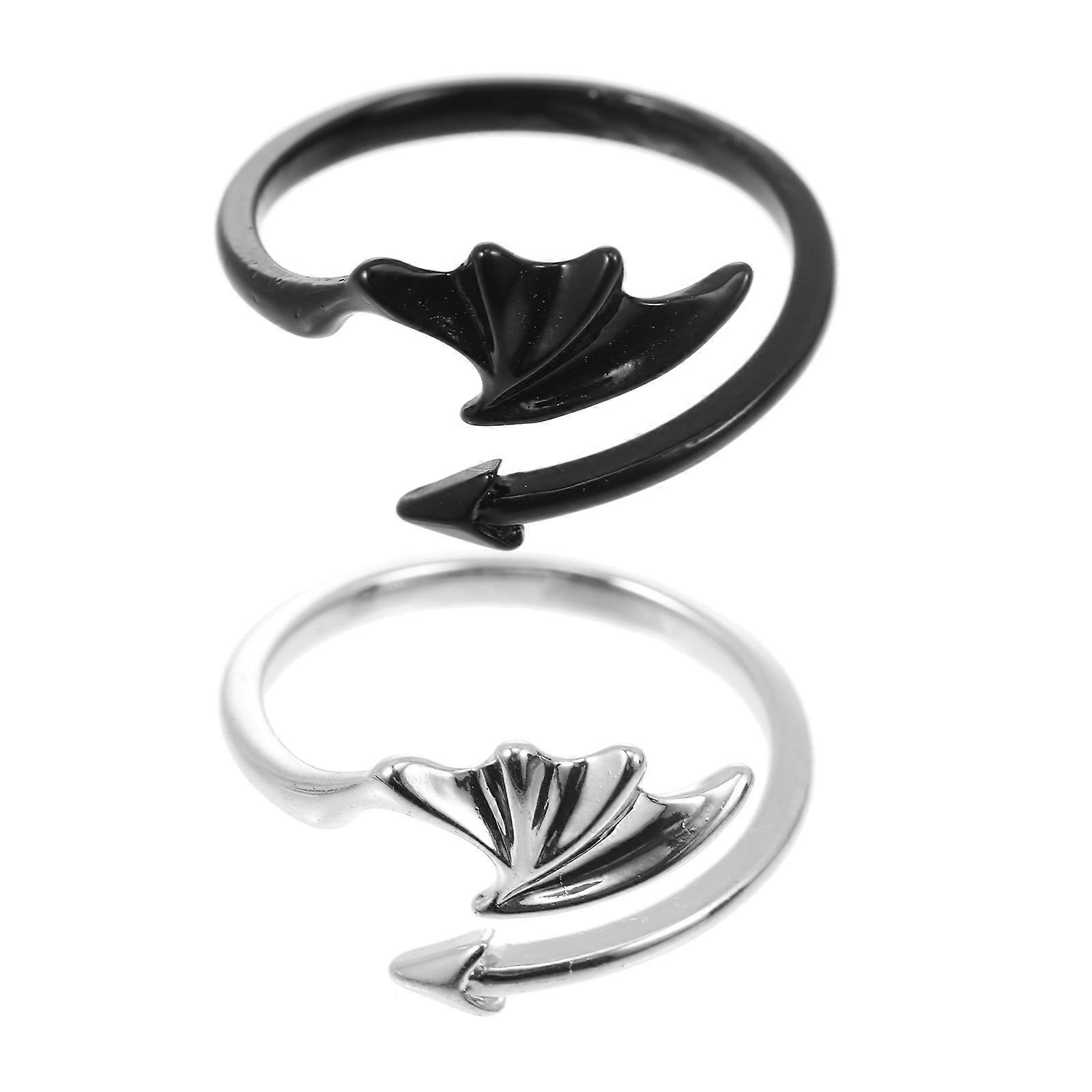 Stylish Couple Rings Ergonomic Structure Fingers Jewelry Assorted Color 2Pcs