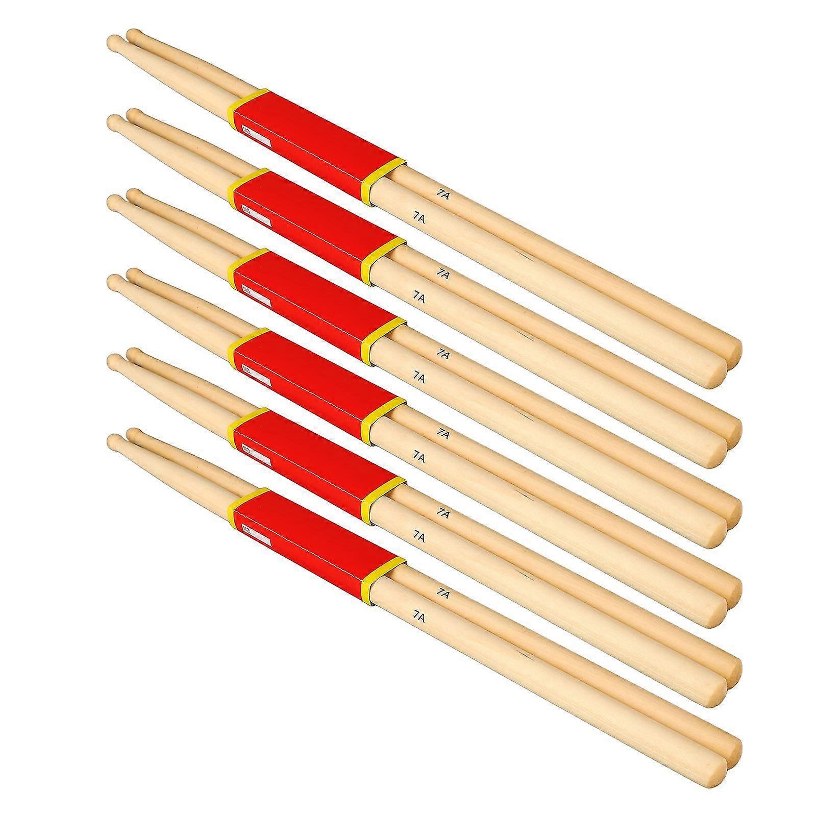2024 12 Pair Drumsticks Maple Wood Lightweight Drum Stick Replacement for School Practice Performance