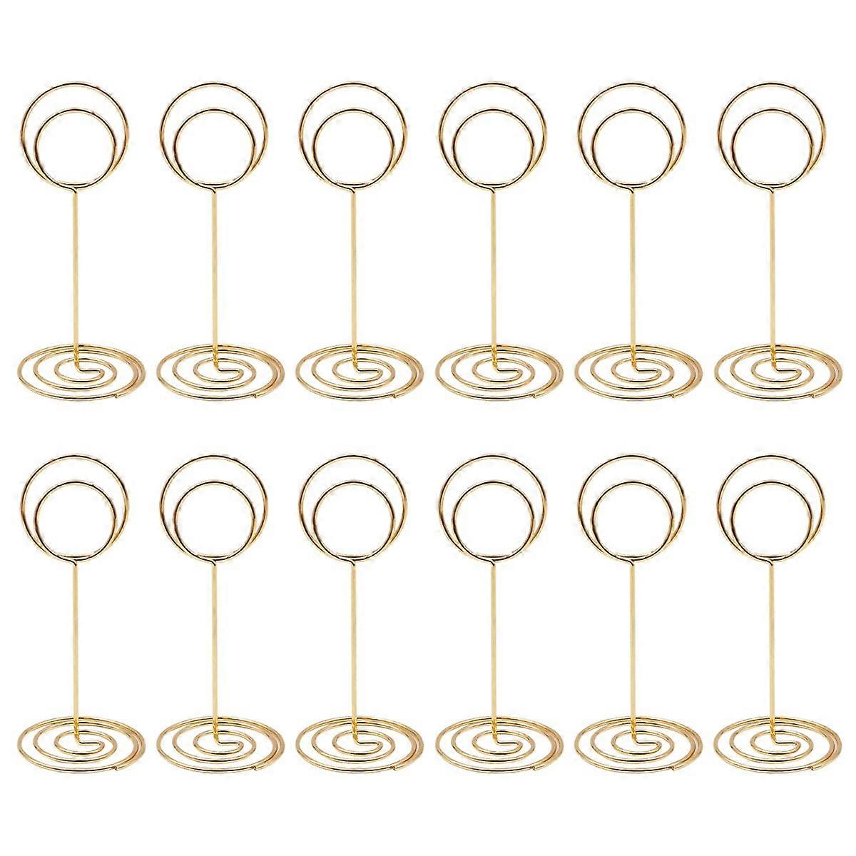 Mini Place Card Holder, Table Number Holder, Wedding Table, Name Card Holder, Clips, Picture, Memo, Notes, Photo Stand (Gold), Pack of 12