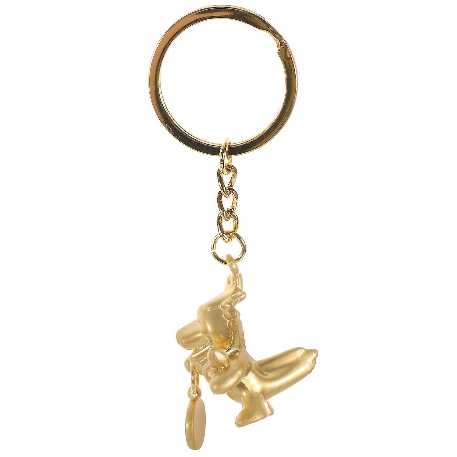 Golden Dragon Year Keychain Durable Zinc Alloy Pendant for Backpacks & Keys, Commemorative